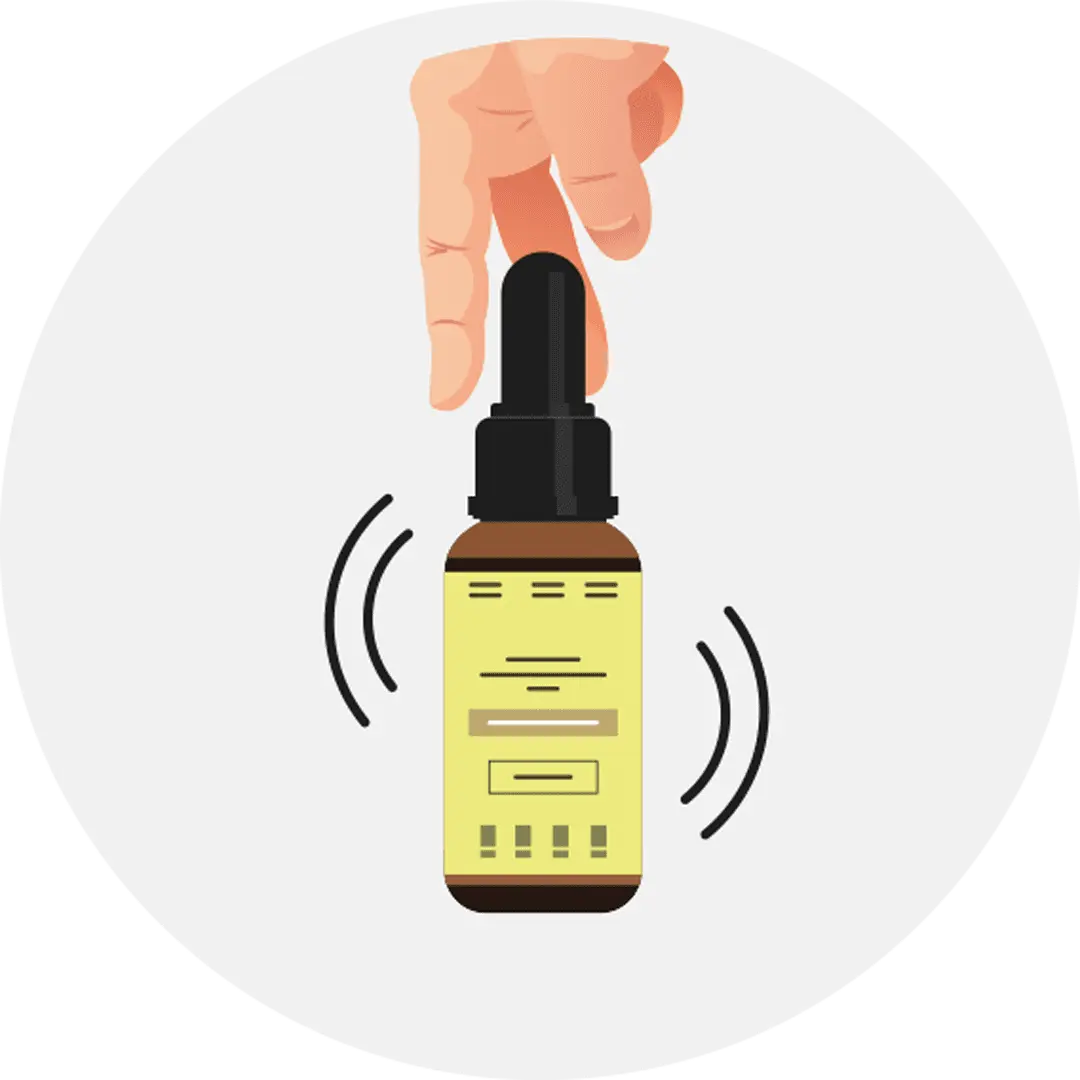 agiter flacon huile cbd
